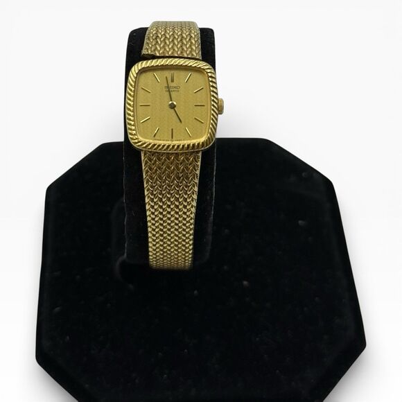 VTG 1980\'s Seiko 1400-8219Woman\'s Gold Tone Dress Watch Working Conditon main image 4